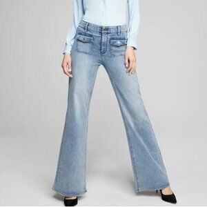 WHBM High-Rise Pocket Detail Wide Leg Jeans